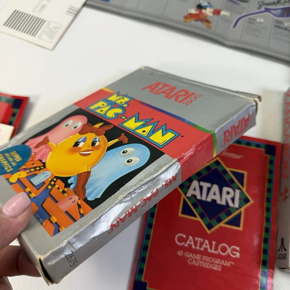 Atari 2600 Games Lot 7 - Ms. Pac-man Dig Dug Centipede Phoenix Galaxian Kangaroo